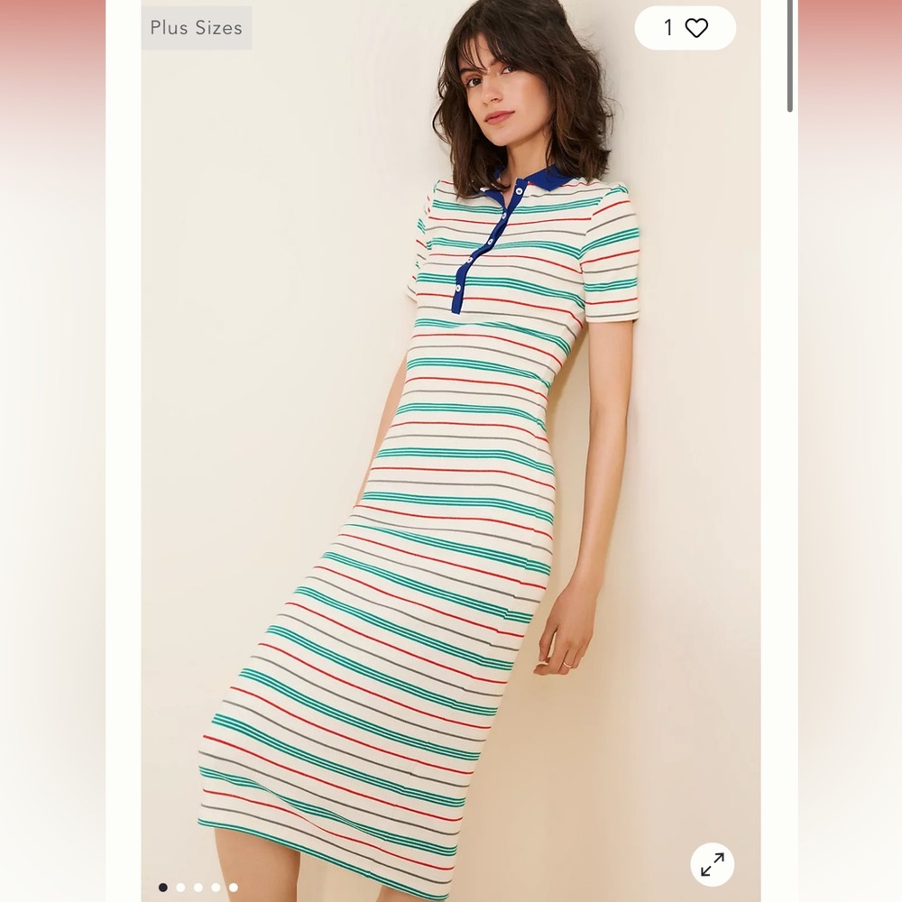 Striped Polo Midi Dress